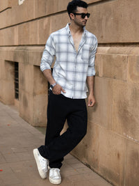 Powerlook SS25 Tartan Checked Pure Cotton Casual Shirt