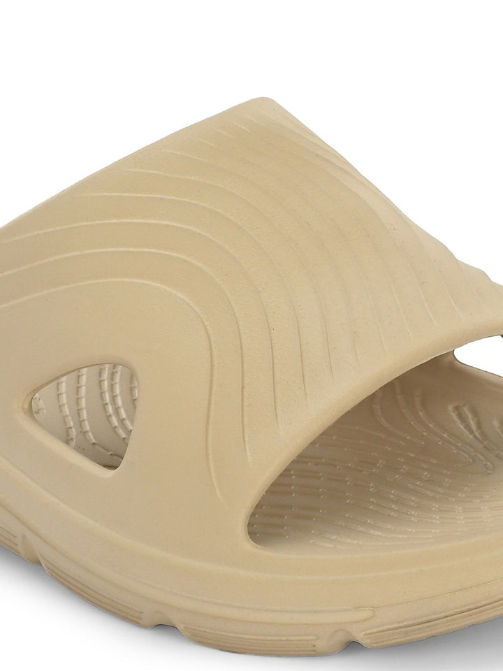 HRX by Hrithik Roshan Men Beige Textured Slip On Sliders