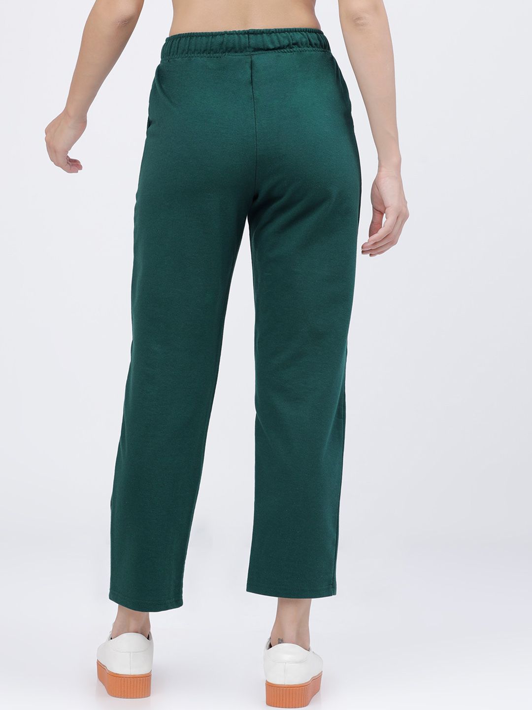 Tokyo Talkies Women Green Solid Track Pants