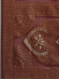 Saree mall Maroon & Gold-Toned Ethnic Motifs Zari Banarasi Sarees