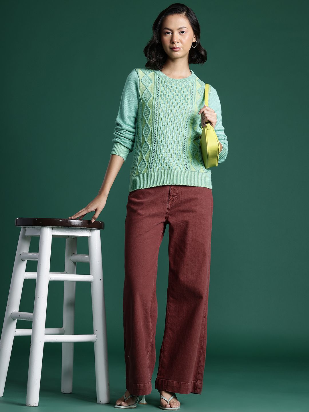 DressBerry Cable Knit Acrylic Pullover