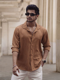 Powerlook Men Textured Opaque Regular Shirt