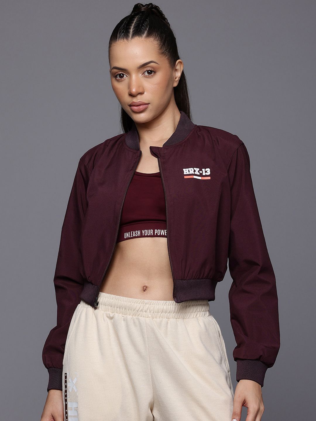 HRX by Hrithik Roshan Crop Bomber Jacket
