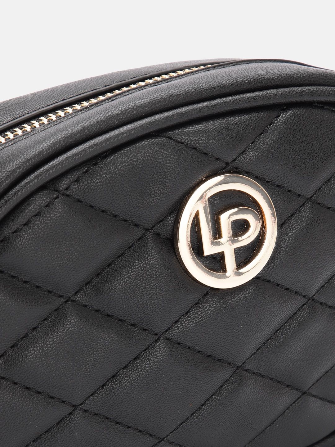 Lino Perros Geometric Textured Structured Sling Bag with Quilted Detail