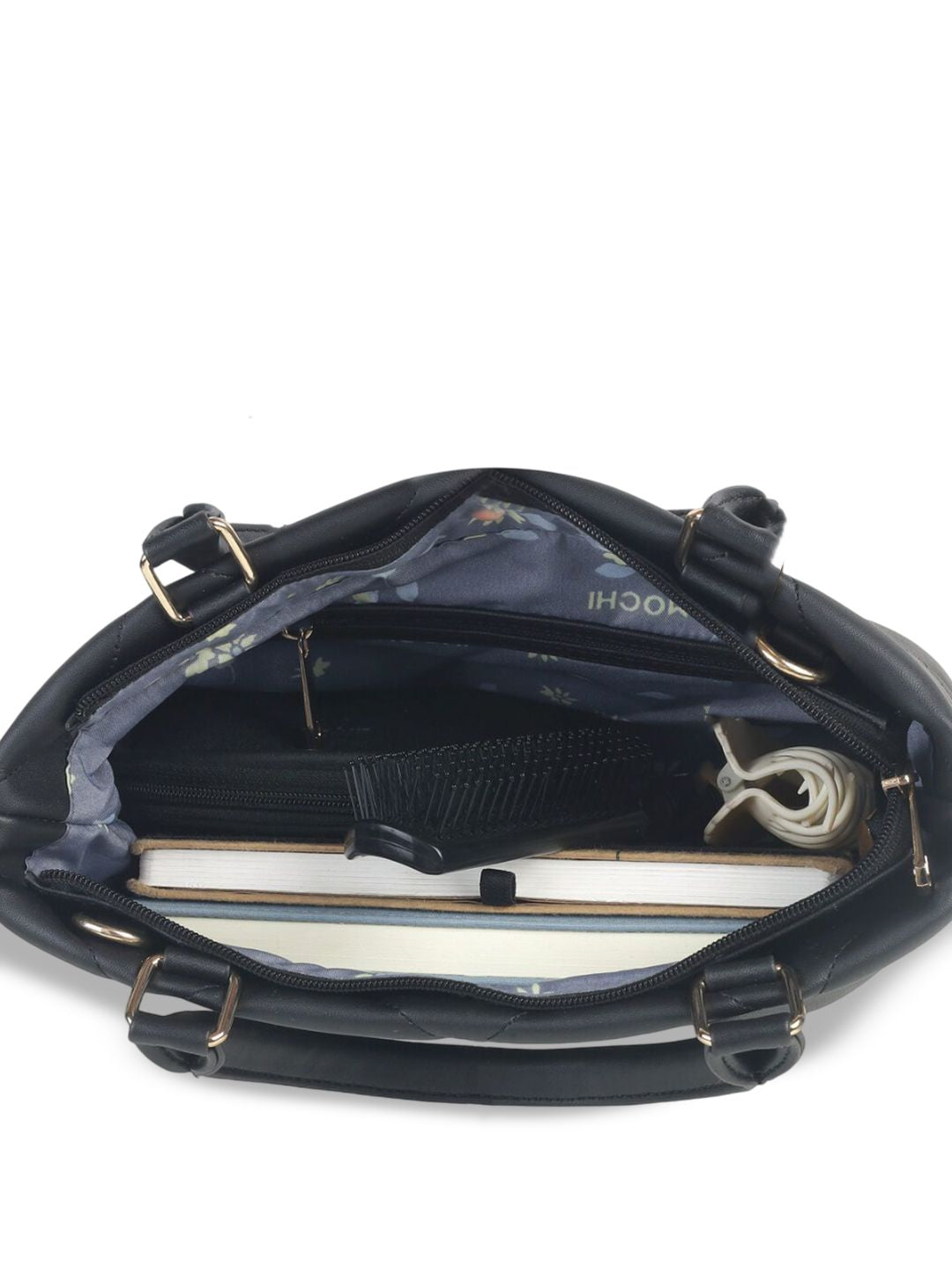 Mochi Women Solid Structured Handheld Bag with Quilted
