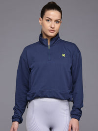 HRX by Hrithik Roshan Printed Half Zipper Running Sweatshirt