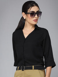 Style Quotient Black Smart Regular Fit Formal Shirt