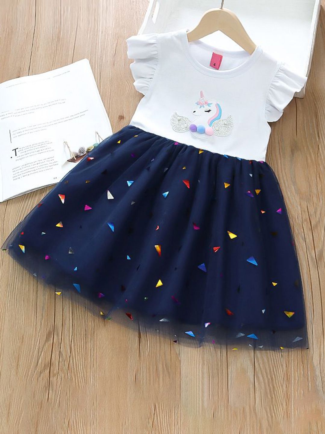 YK Girls Cotton Fit & Flare Dress