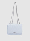 Lino Perros Women Blue Solid Quilted Structured Shoulder Bag