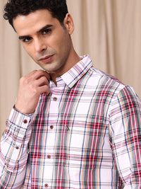 Mr Bowerbird Men Tailored Fit Tartan Checks Opaque Pure Cotton Casual Shirt