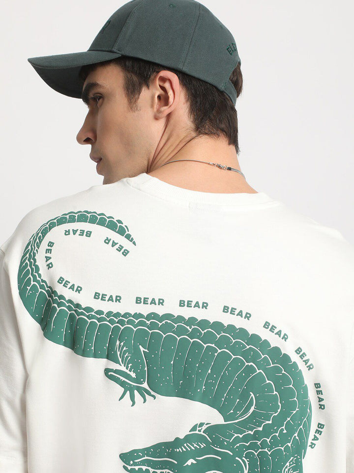 THE BEAR HOUSE Graphic Printed Cotton Oversized T-shirt