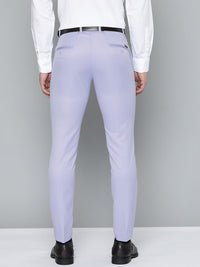 DENNISON Men Blue Solid Smart Auto Fit Waist Formal Trousers