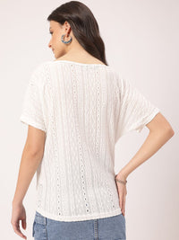 DressBerry Breezy Essentials Open Textured Knit Twisted Top