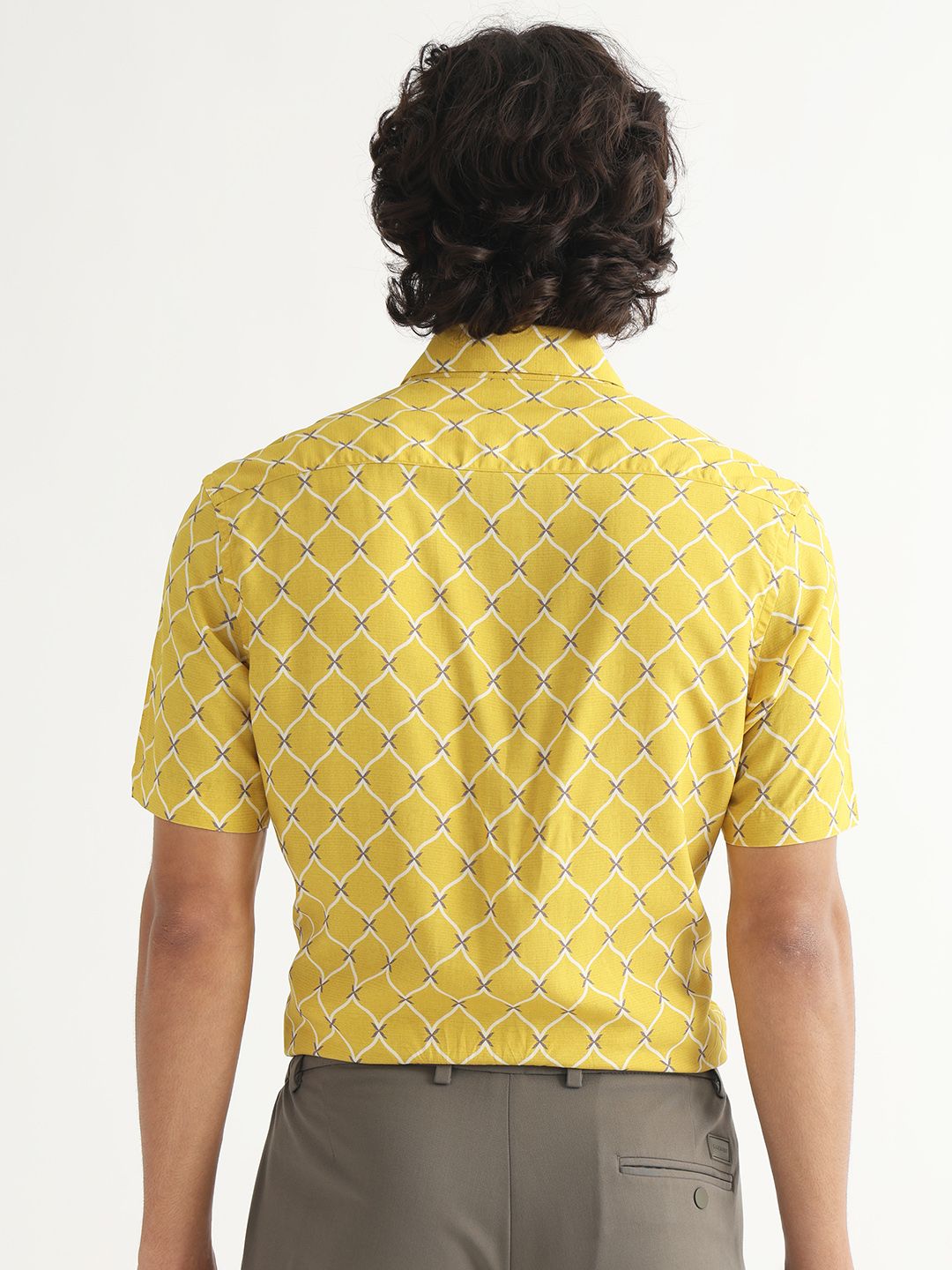 RARE RABBIT Men Braga Slim Fit Geometric Printed Shirt