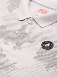 The Indian Garage Co Men Abstract Printed Polo Collar T-shirt