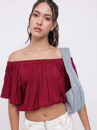 DressBerry Rich Warm Off Shoulder Crop Top