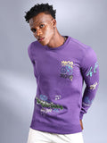 The Indian Garage Co Men Purple Printed Sweatshirt