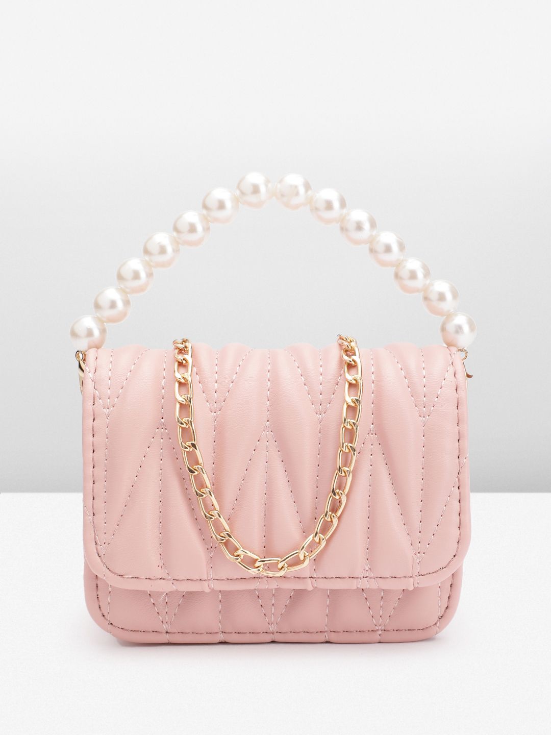 DressBerry Structured Quilted Satchel Bag