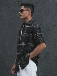 Powerlook India Slim Tartan Checks Spread Collar Short Sleeves Casual Shirt