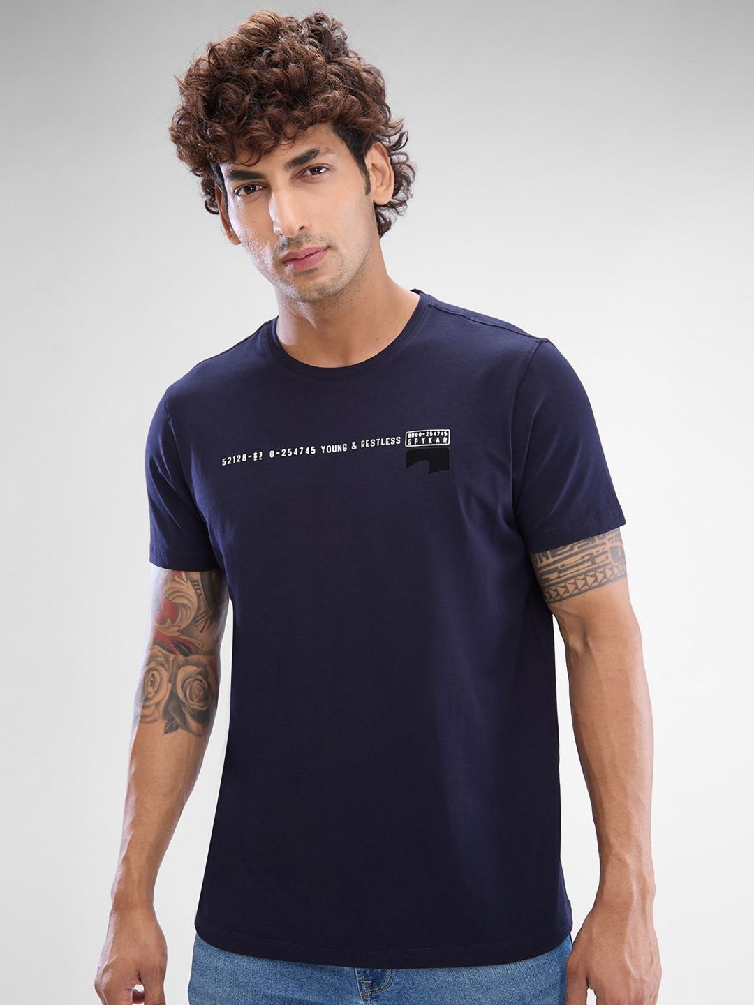 SPYKAR Men Typography Graphic Slim Fit T-shirt