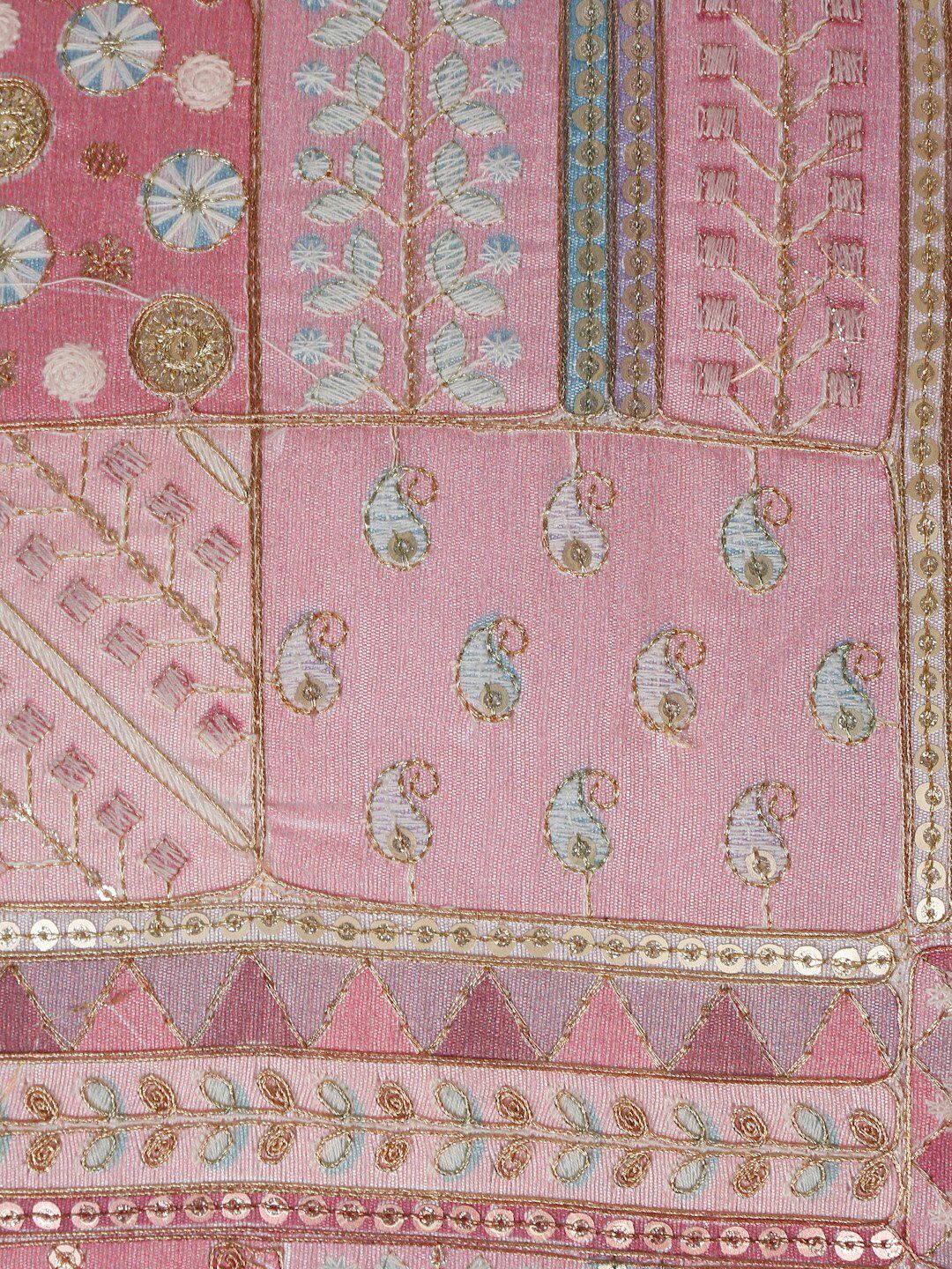 HOSTA HOMES Pink & Blue 2 Pieces Embellished Square Cushion Covers