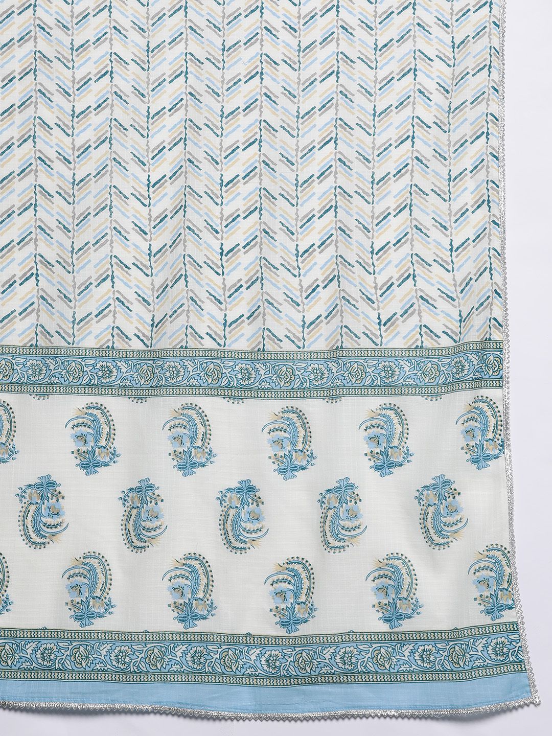 Libas Ethnic Motifs Printed Gotta Patti Pure Cotton Kurta with Trousers & Dupatta