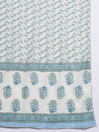 Libas Ethnic Motifs Printed Gotta Patti Pure Cotton Kurta with Trousers & Dupatta