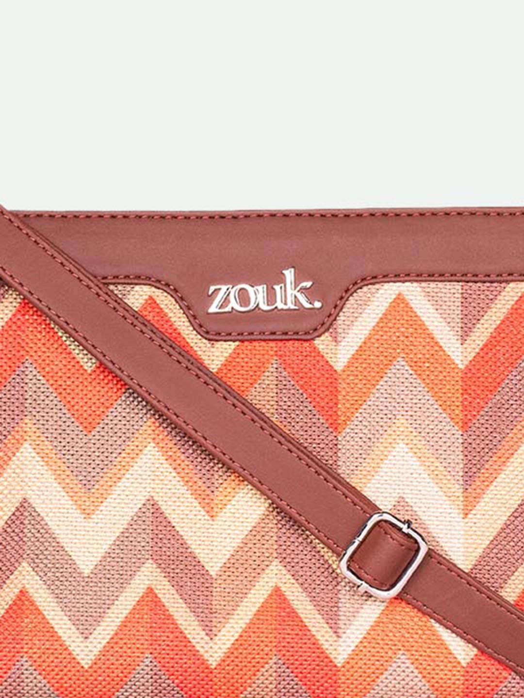 ZOUK Tidal Wave Harmony Chevron Printed Structured Sling Bag