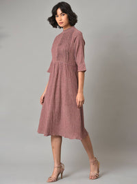 W pleated Midi Cotton Dress
