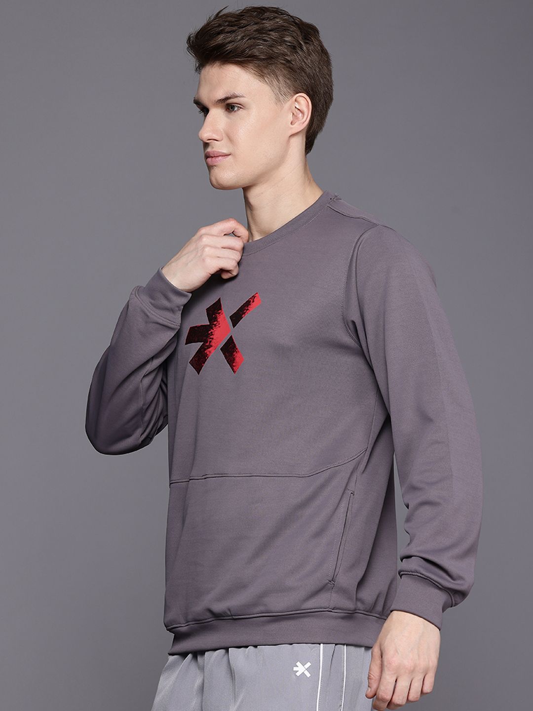 HRX by Hrithik Roshan Brand Logo Printed Rapid Dry Training Sweatshirt