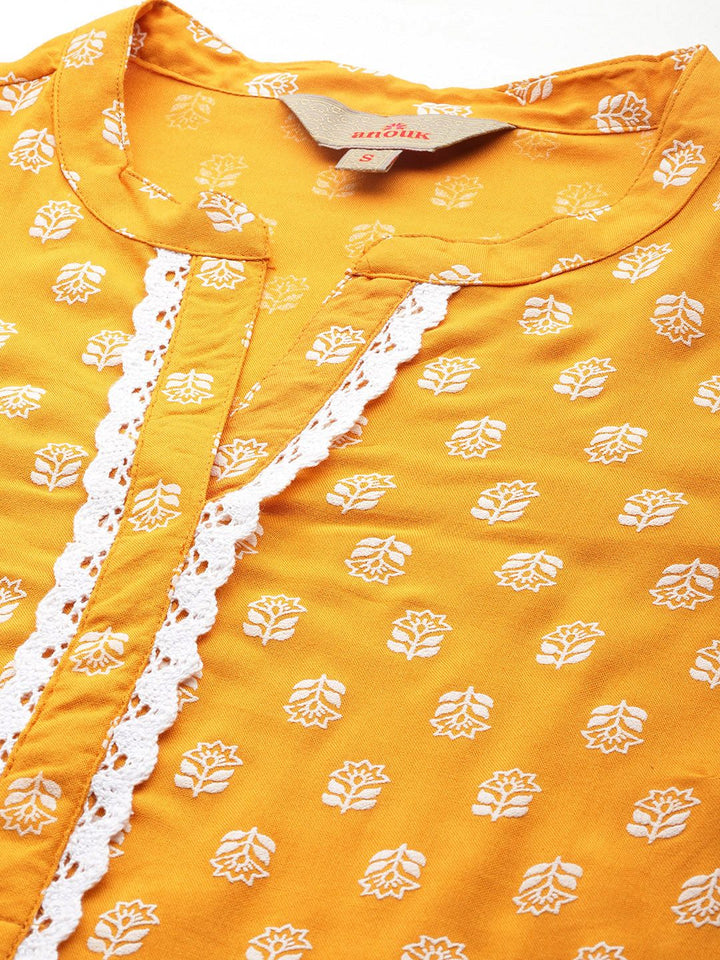 Anouk Ethnic Motifs Print Kurta with Trousers & Dupatta