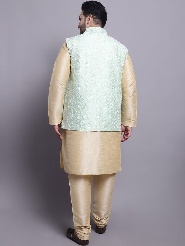 SOJANYA PLUS Kurta Kolar Mandarin Dengan Jaket Churidar & Nehru