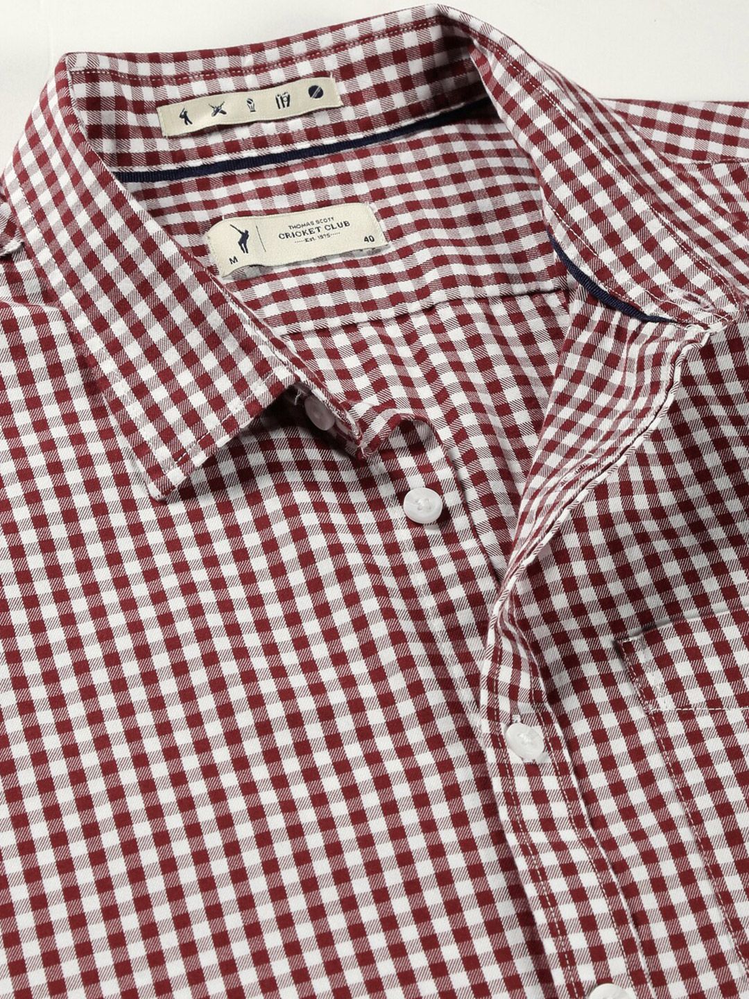 Thomas Scott Classic Slim Fit Gingham Checked Pure Cotton Casual Shirt
