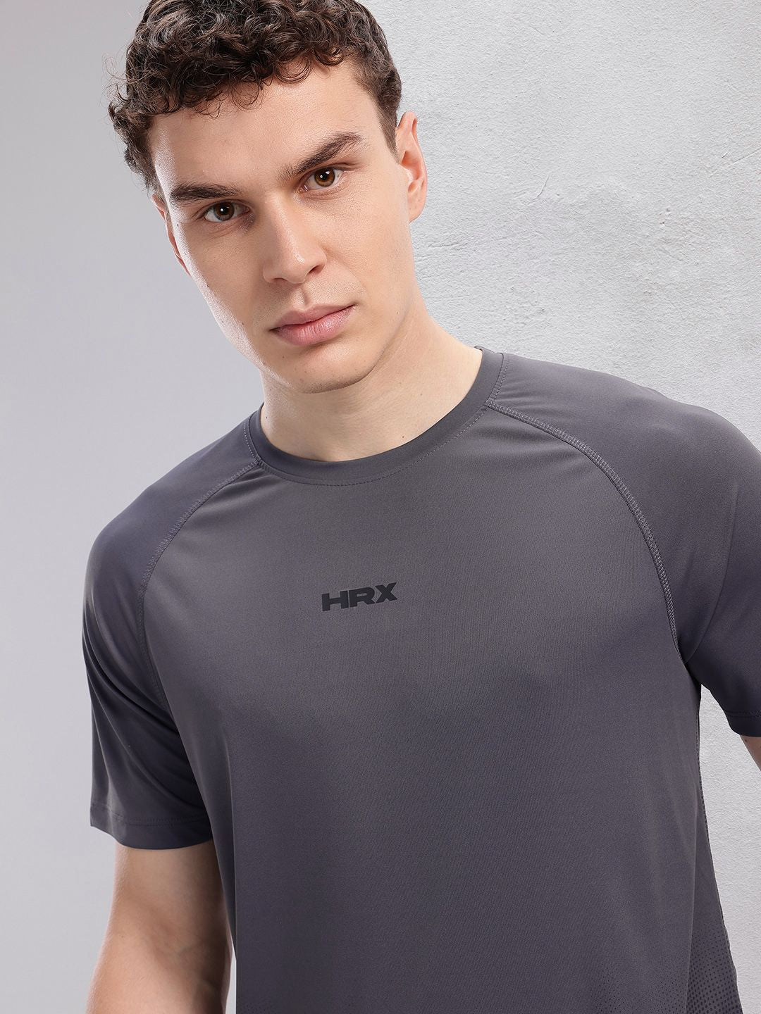 HRX by Hrithik Roshan Brand Logo & Geometric Printed Rapid-Dry Training T-shirt