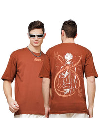 ADRO Men Printed V-Neck Applique T-shirt