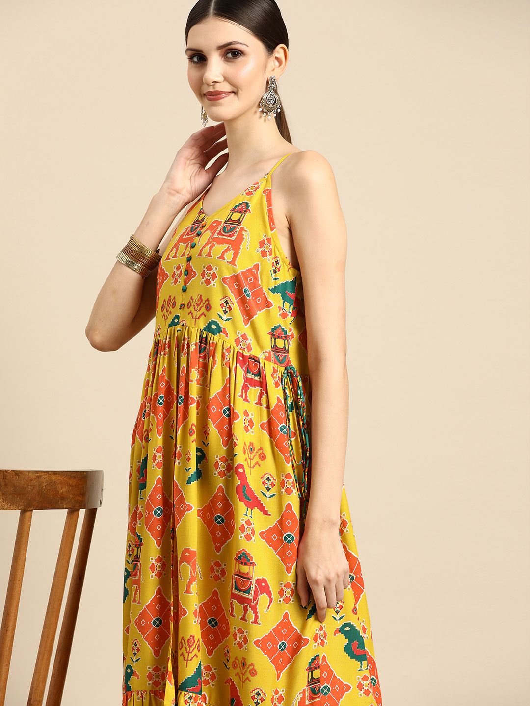 Anouk Women Ethnic Motifs Printed Pure Cotton Kurta with Trouser