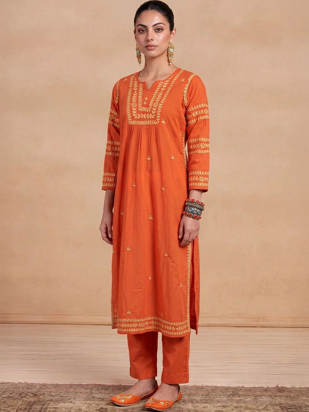 House of Chikankari Women Embroidered Thread Work Kurta