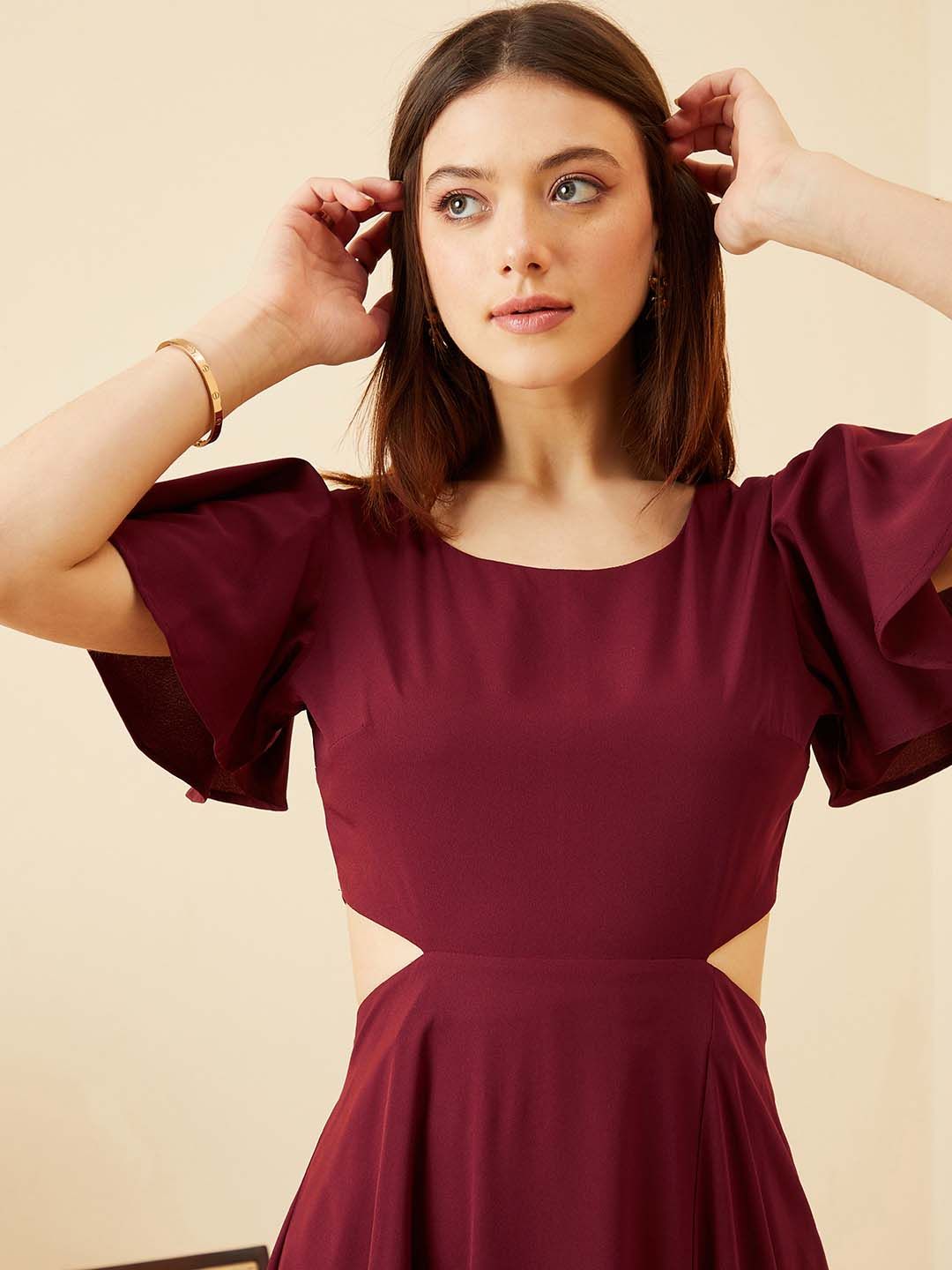 Berrylush Flutter Sleeve Maxi Dress