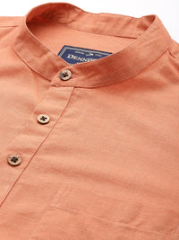 DENNISON Men Mandarin Collar Roll-Up Sleeves Kurta