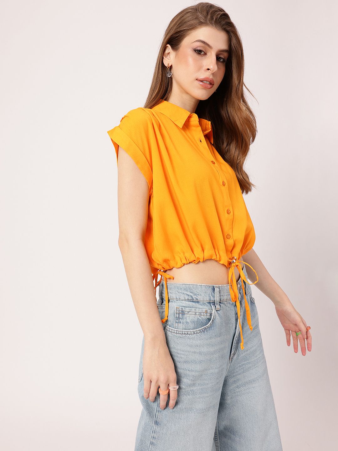 DressBerry Vibrant Game Shirt Style Crop Top