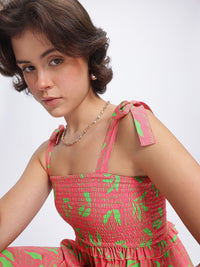 DressBerry Floral Fantasy Smocked A-Line Dress