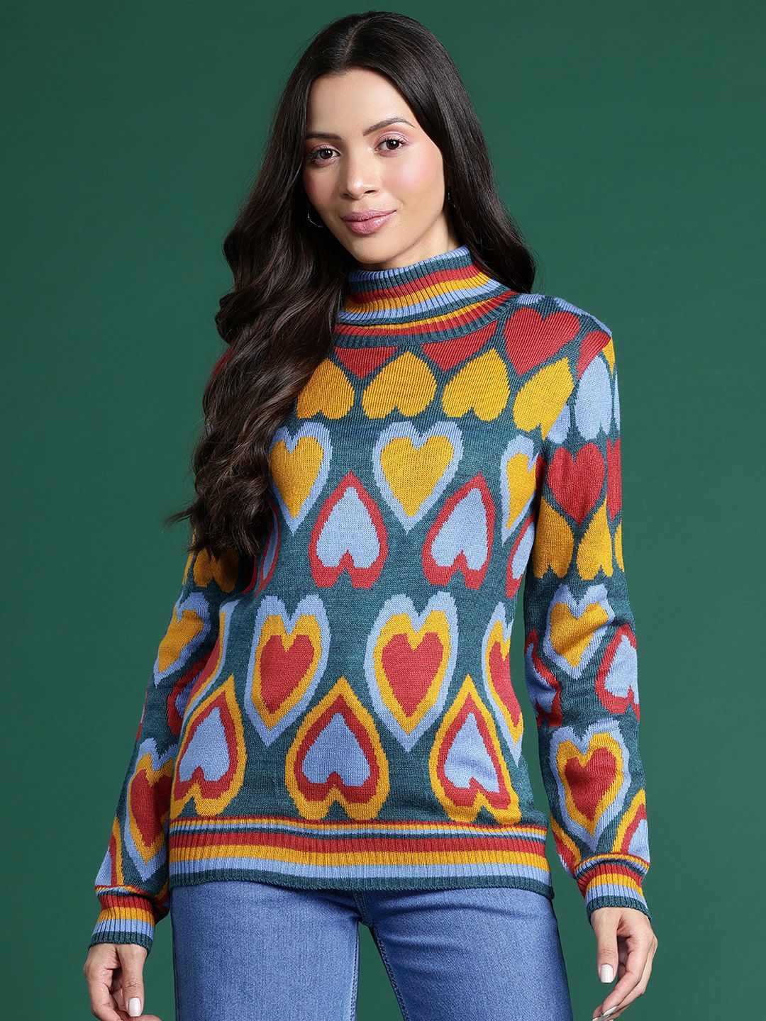 DressBerry Conversational Woven Design Pullover
