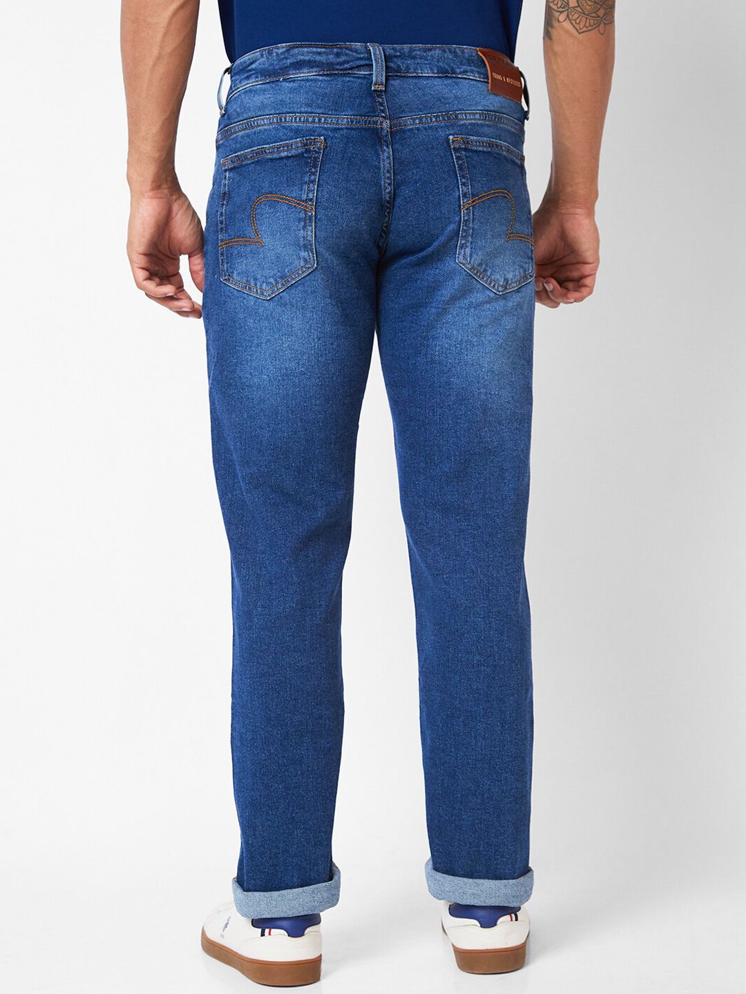 SPYKAR Men Relaxed Fit Clean Look Whiskers Cotton Jeans