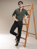 The Indian Garage Co Men Green & Black Slim Fit Checked Casual Shirt