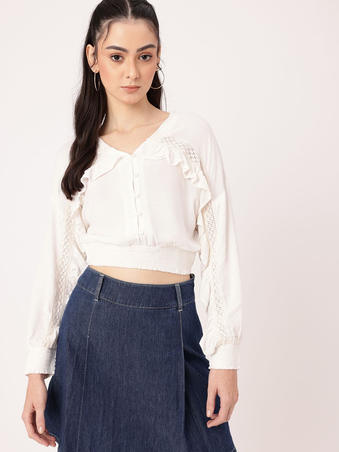 DressBerry Everyday Essential Ruffled Blouson Top