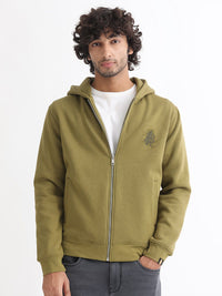 RARE RABBIT Men Scribble Graphic Print Hooded Sweatshirt