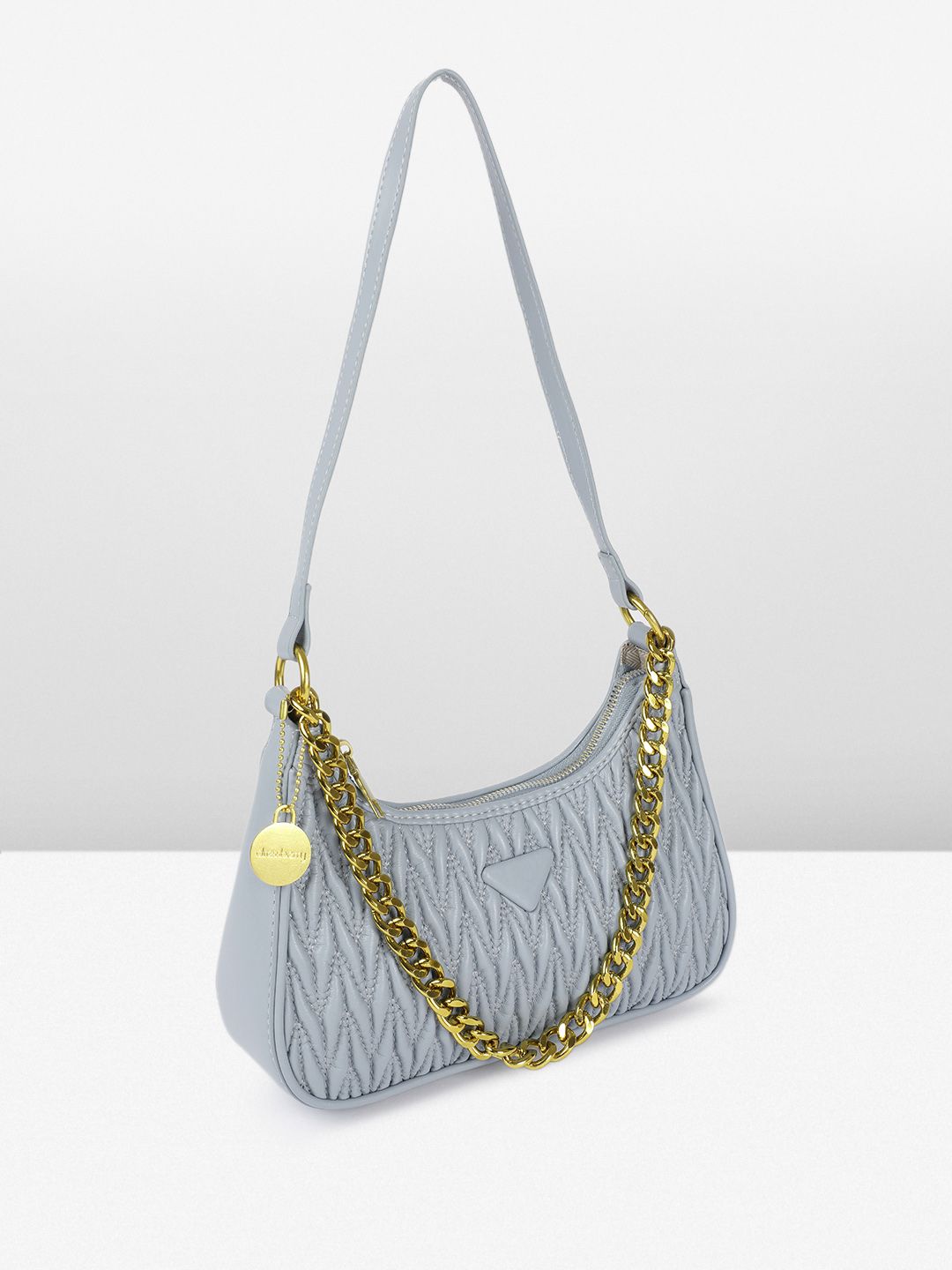 DressBerry Textured Structured Hobo Bag