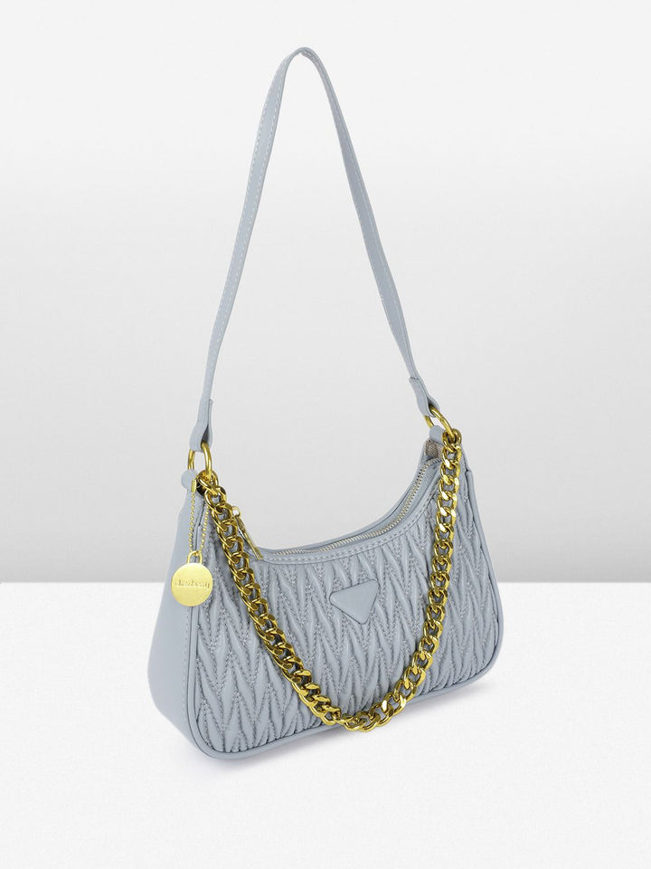 DressBerry Textured Structured Hobo Bag