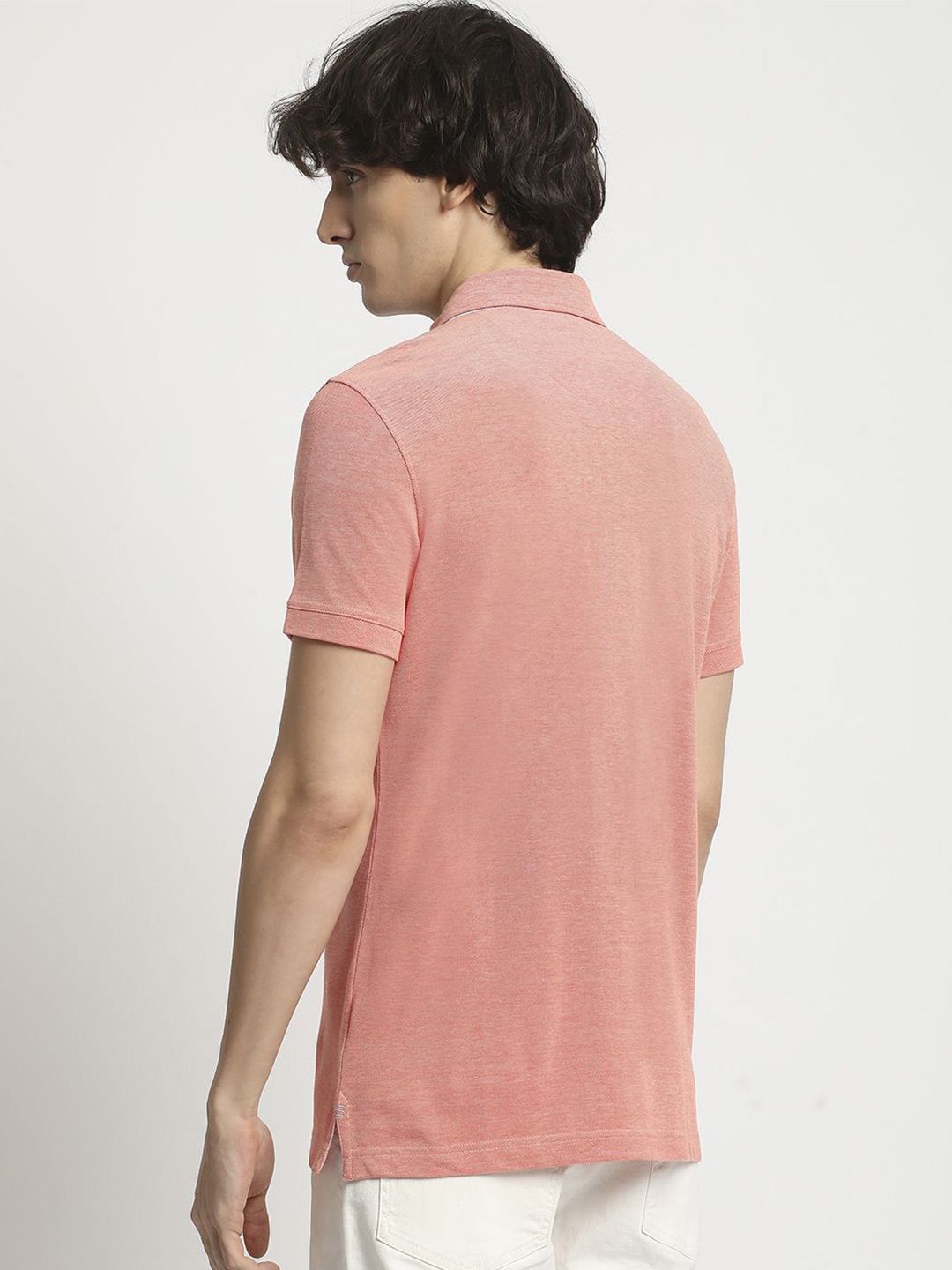The Bear House Men Solid Polo Collar Regular Fit Tshirt