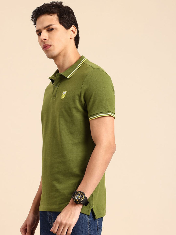 Menjadi kemeja t-shirt kolar kapas polo murni manusia